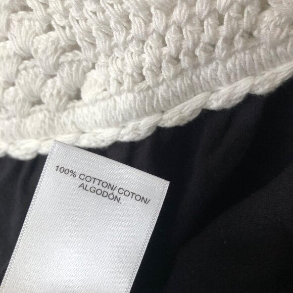 LUCKY BRAND BOHO CROCHET SWING TANK BLACK & WHITE TASSEL TIES SIZE XL NWOT - Picture 8 of 8